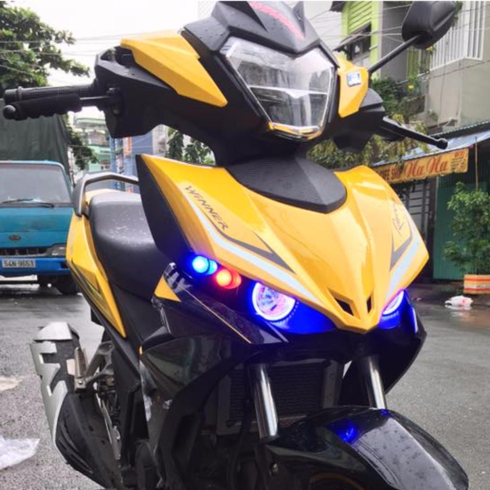 BỘ ĐÈN MẮT CÚ - WINNER 150 (2 Angle eyes màu XANH DƯƠNG - 4 Led Xi nhan màu ĐỎ).