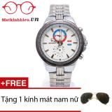 Bộ đồng hồ nam dây thép không gỉ longbo 80226g và kính mát nam nữ