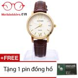Đồng hồ nữ dây da chống nước longbo + tặng 1 pin dự phòng đồng hồ