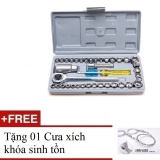 Bộ dụng cụ sửa chữa ôtô và xe máy 40 món + Tặng 01 Cưa xích khóa sinh tồn