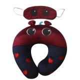 Bộ gối cổ và bịt mắt thêu hoạt hình 26 THIVI (Bọ Đỏ)