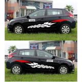 Bộ tem dán sườn xe kẻ caro d-538