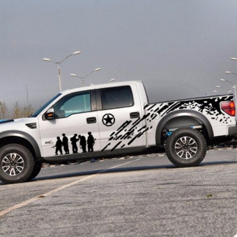 Bộ tem decal độ dán sườn toàn bộ xe bán tải (đen)