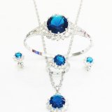 Bộ trang sức đá thạch anh mạ vàng trắng – BTS011