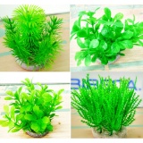Bộ trang trí 3 cây nhựa thấp màu xanh lá (mẫu ngẫu nhiên), trang trí bể cá, bể cá