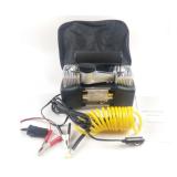 Bơm lốp xe hơi ô tô mã lực lớn 2 piston ĐỒNG HỒ THEO DÂY dùng điện 12v hoặc kẹp ắc qui