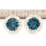 Bông tai đá thạch anh mạ vàng 14k