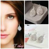 Bông Tai Hạt Sương Mai  Đính Đá Zircon Cao Cấp Lấp Lánh Hàn Quốc BTHSMZ02