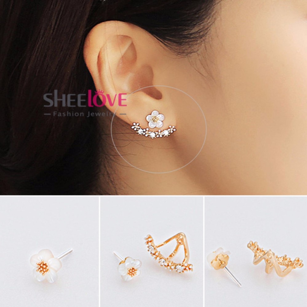 [HCM]Bông tai Nữ hoa mai Bán chạy viền đính đá zircon lấp lánh Giá sỉ Chất lượng cao cấp thời trang Hàn Quốc Siêu rẻ HKE-JY5381