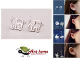 Bông tai nữ/nam hình voi hở xinh xắn phong cách Châu Âu Simple Style