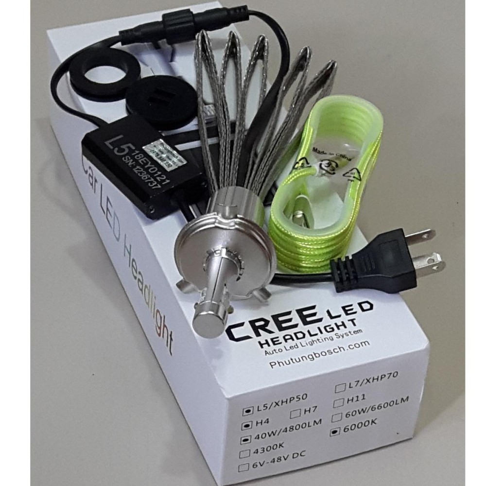 01 bóng cree xhp50 l5 - chân h4 - màu trắng 6000k cho shvn; sh mode, airblade, lead 125, vision, click 110, future fi, wave rs/ rsx, blade 110, wave alpha 110......