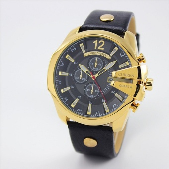 Bounabay Brand Watch Relogio Masculino Big Dial Men Watches Luxury Blue Quartz Military Wrist Clock Men's Watch 8176 - intl...