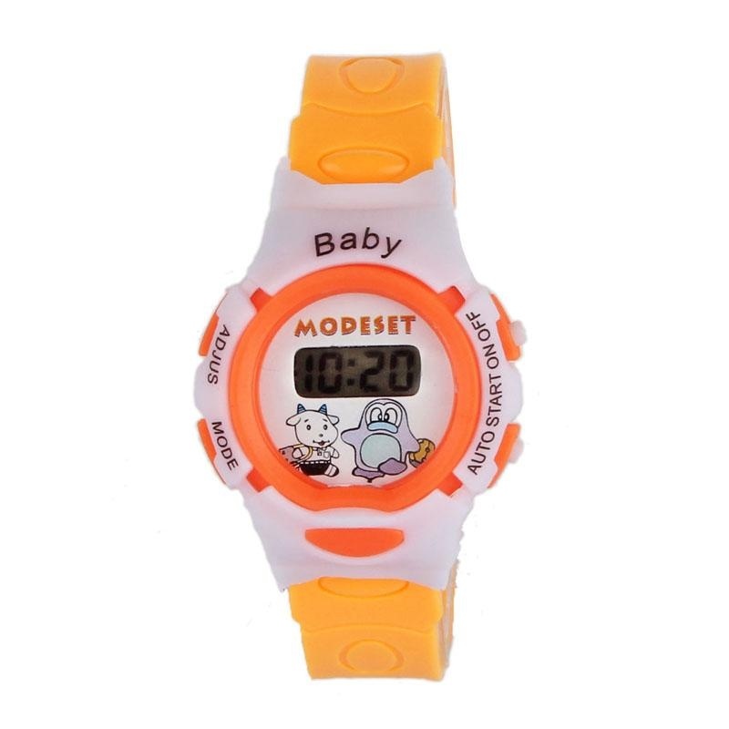 Boys Girls Students Time Electronic Digital Wrist Sport Watch Orange - intl bán chạy