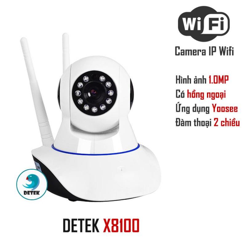 Camera HD Wireless IP 8100 quan sát - xoay 360 độ dùng ứng dụng Yoosee (Trắng)