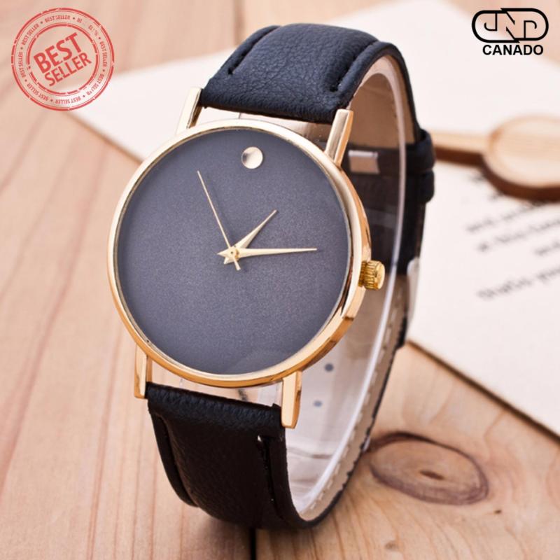 Nơi bán CANADO Đồng hồ nam dây da mềm sợi tổng hợp SD013 (Đen)