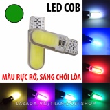 Cặp (02 bóng) đèn LED demi, xi nhan chân T10 8-12 chip COB (Xanh lá)