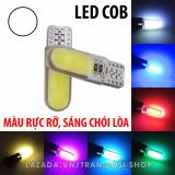 Cặp (02 bóng) đèn LED demi, xi nhan chân T10 8-12 chip COB (Trắng)