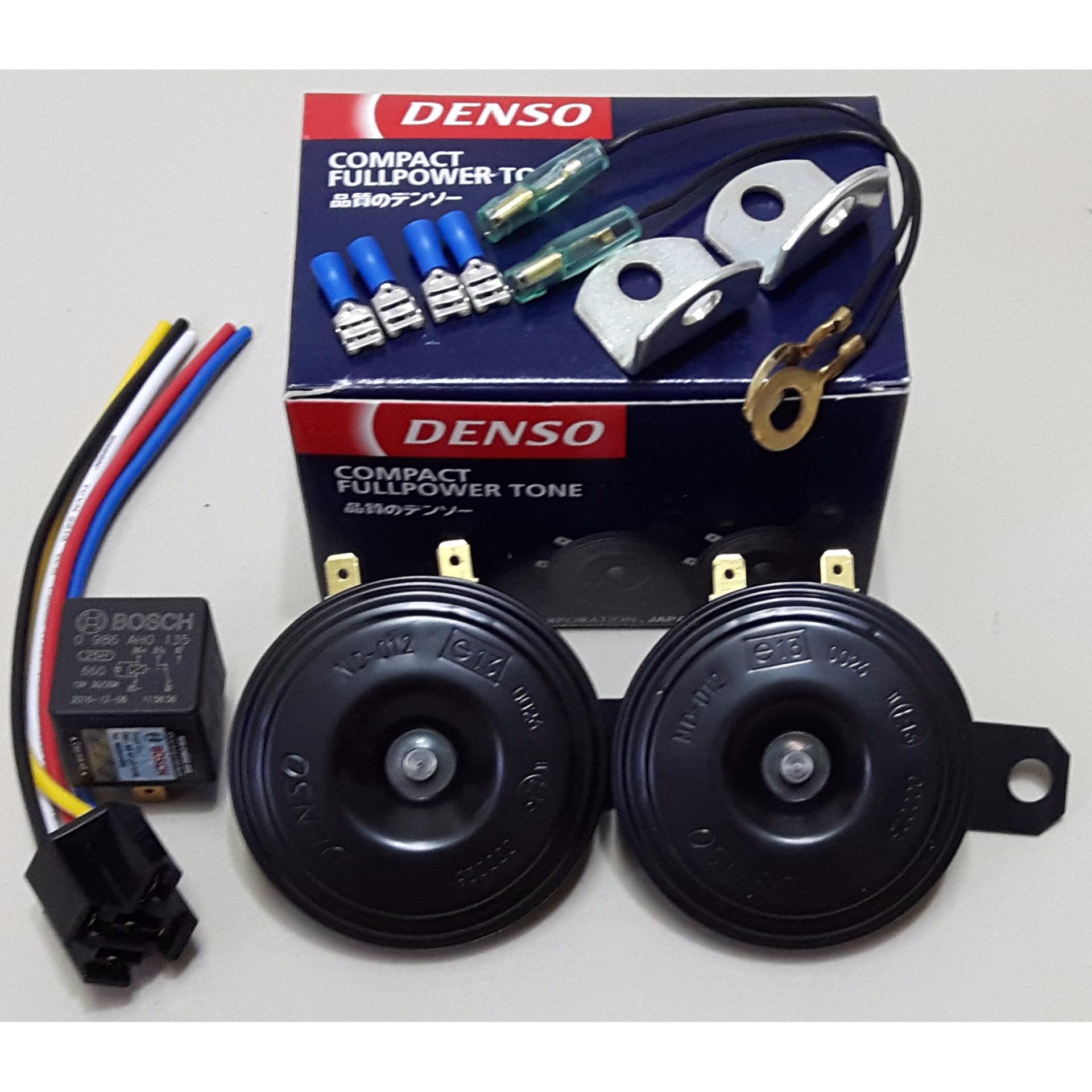 [HCM]Cặp kèn Denso kèn dĩa 12v + Tặng Kèm Rờ Le Relay BOSCH và 4 Jack cắm kèn zin