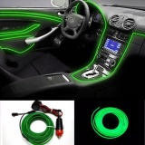 [Hỗ trợ lắp đặt tại Hà Nội] [Có đèn led] Chỉ nẹp nội thất có đèn LED trang trí taplo và bảng điều khiển trên ô tô (Xanh lá 5m)