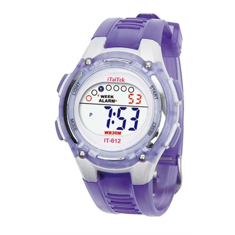 Children Boys Girls Swimming Sports Digital Waterproof Wrist Watch Purple bán chạy