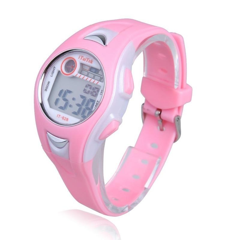 Children Boys Girls Swimming Sports Digital Wrist Watch Waterproof Pink - intl bán chạy