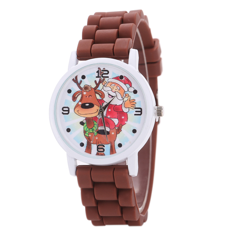 Nơi bán Christmas Santa Claus Pattern Kids Quartz Silicone Wristwatch
(Brown) - intl