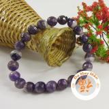Chuỗi tay đá phong thủy thạch anh tím 8li giác