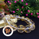 [HCM]Chuỗi Tay Phong Thủy Ngọc Lưu Ly Trắng Chạm Anmani 14li