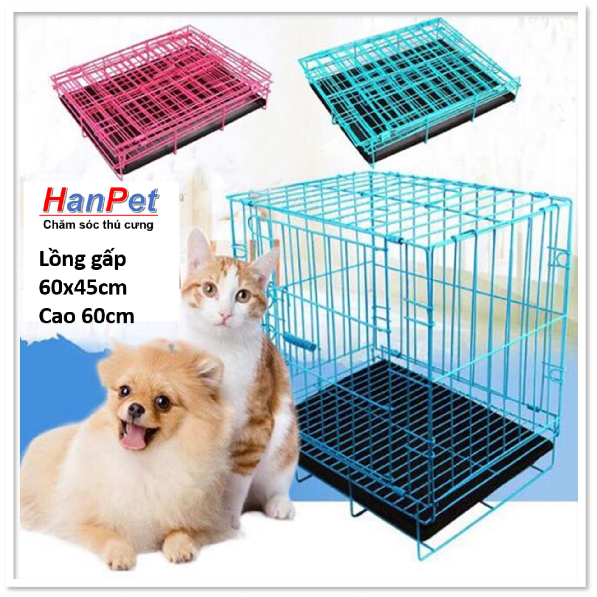 HCM -Chuồng Lồng /cũi sắt sơn tĩnh điện, phù hợp với chó mèo dưới 8kg (45x60cm cao 60cm)  388-HP10618TC