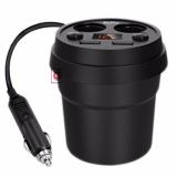 Cốc sạc trên xe hơi gồm 2 cổng USB và 2 cổng cắm tẩu