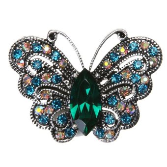 Colorful Butterfly Shaped Corsage Retro Brooch Decor - intl  
