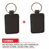 Bộ Đôi Móc Khóa Cặp Da Thật Handmade Galaxy Store (Đen)