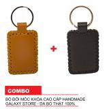 Combo Bộ Đôi Móc Khóa Cặp Da Thật Handmade Galaxy Store (Vàng + Đen)