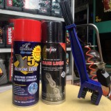 Combo Chai xịt Bôi trơn và bảo vệ sên xe máy Thunder Chain Lube 400ml + Chai xịt vệ sinh sên, bôi trơn, chống rỉ đa năng X5 400ml (TẶNG KÈM BÀN CHẢI CHÀ SÊN 3D)