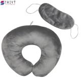 Combo gối cổ chữ u và bịt mắt màu trơn 05 thivi- thivi shop