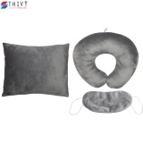 Combo Gối Tựa Lưng, Gối cổ chữ U và Bịt mắt Màu Trơn 05 THIVI