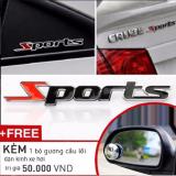 Combo Tem chữ Sports và 02 gương cầu lồi gắn kính chiếu hậu