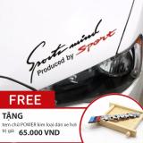 Combo tem sport mind dán nắp xe hơi tặng tem sport POWER kim loại dán sau xe
