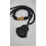 Combo vòng tay tỳ hưu và vòng cổ mặt Phật + Tặng dây da đeo cổ