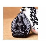 Dây chuyền nam mặt Phật Văn Thù Bồ Tát đá obsidian Độ mệnh tuổi mão-DC66