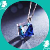 Dây Chuyền Pha Lê Swarovski Khối Vuông Aurora Bạc 925 Mạ Bạch Kim Cao Cấp PLDC (Bạc)