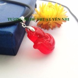 Dây chuyền phong thủy Hồ Ly pha lê đỏ mặt 2,4x1,9cm