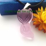 Dây chuyền phong thủy Hồ Ly pha lê tím mặt 3,5x1,8cm