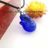 Dây chuyền phong thủy Hồ Ly pha lê xanh lam mặt 2,4x1,9cm