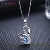 [HCM]Dây chuyền thiên nga đính đá lấp lánh thời trang Hàn Quốc SPN-YWY214 (mặt xanh)