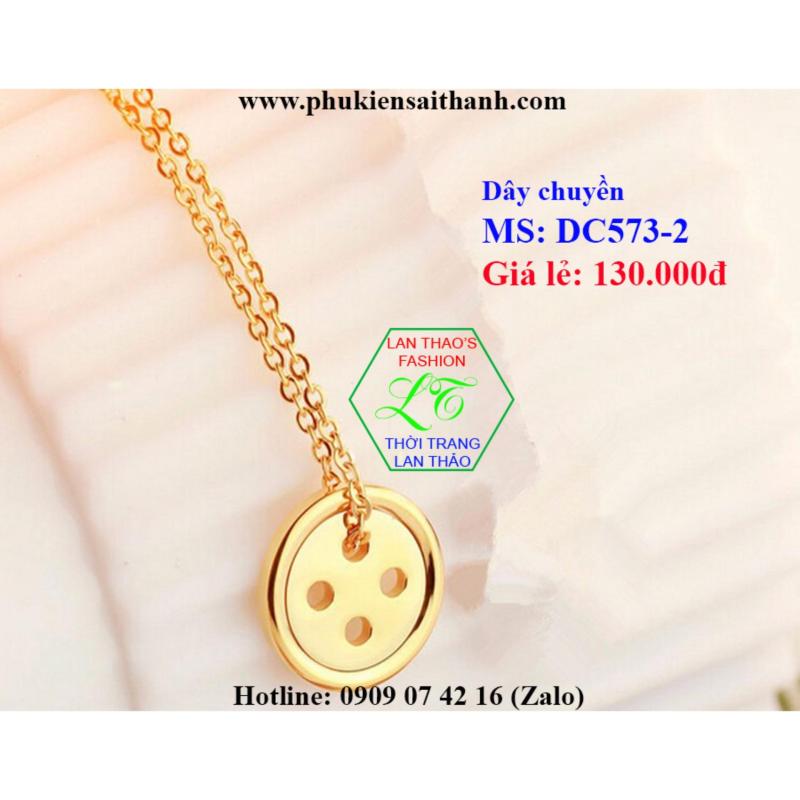 Dây chuyền Titan cúc áo siêu xinh DC573-2 (VÀNG)