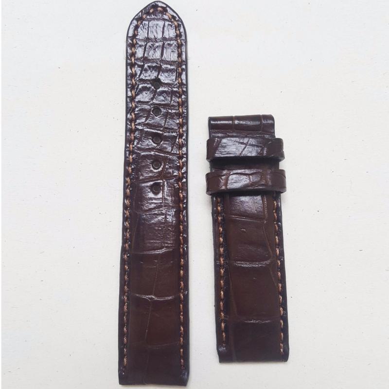 Dây đồng hồ da Cá sấu cao cấp Thái Lan (size 20mm) CSTL (Nâu cà phê) bán chạy