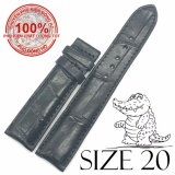 Dây đồng hồ da Cá Sấu SIZE 20mm (đen)