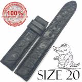 Dây đồng hồ da cá sấu vân tròn size 20mm