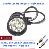 Đèn pha led trợ sáng L4 CYT gắn xe máy + Tặng 2 đèn Led gắn Van Xe Máy, Ô tô cực Hot
